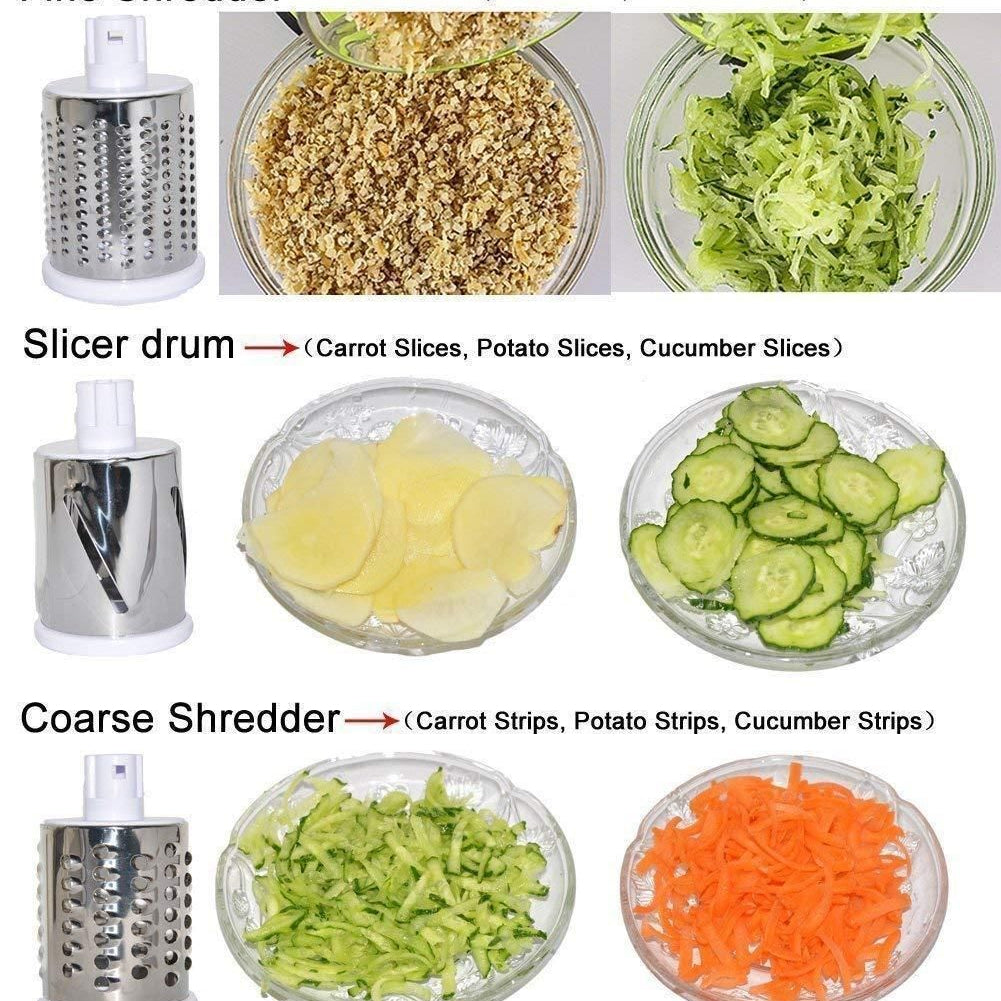 4 in 1 Rotary Drum Vegetable Grater & Slicer