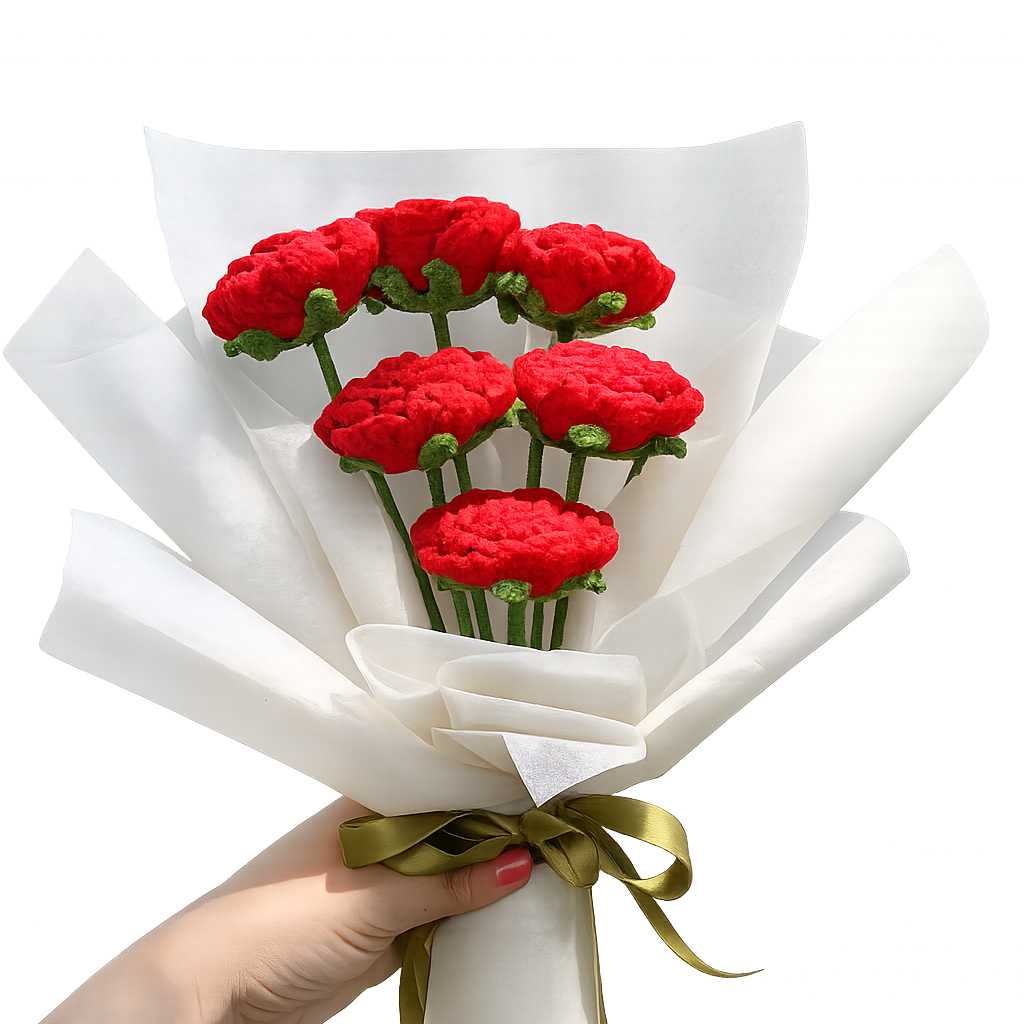 Crochet rose bouquet