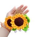 Crochet sunflower keychain