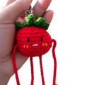 Crochet tomato keychain