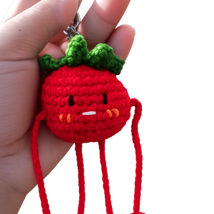 Crochet tomato keychain